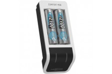 Ansmann Chargeur de Batterie avec 2 Piles AA 2100 mAh - Chargeur Automatique de Batterie avec Technologie de Charge Perfect 7 & 