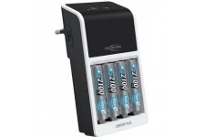 ANSMANN Comfort Plus Chargeur de Batterie + 4 Piles ANSMANN AA 2100 mAh Compatible avec 1-4 Piles NiMH Micro AAA/Mignon AA ou 1-