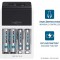 ANSMANN Comfort Plus Chargeur de Batterie + 4 Piles ANSMANN AA 2100 mAh Compatible avec 1-4 Piles NiMH Micro AAA/Mignon AA ou 1-