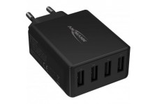 ANSMANN Chargeur USB 4 Ports Haute Vitesse 30W - Chargeur USB avec controle de Charge Smart-IC/Adaptateur Secteur particuliereme