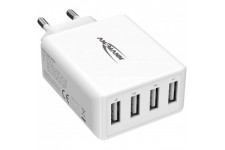 ANSMANN Chargeur USB 4 Ports Haute Vitesse 30W - Chargeur USB avec controle de Charge Smart-IC/Adaptateur Secteur particuliereme