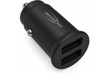 ANSMANN chargeur de voiture mini USB 2 ports 2.4A, 2x USB-A, pour voiture (12V / 24V), puissance 12W, extremement compact, sans 