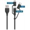ANSMANN Cable USB 3 en 1 Micro/Type-C/Lightning, 120 cm, compatible avec tous les appareils courants, charges ou alim