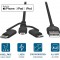 ANSMANN Cable USB 3 en 1 Micro/Type-C/Lightning, 120 cm, compatible avec tous les appareils courants, charges ou alim