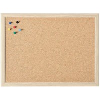 121921 Tableau en liege avec cadre en bois 400 x 300 mm Accessoires inclus