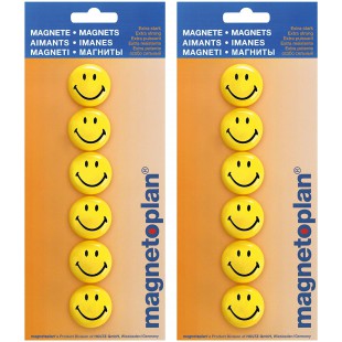 MAGNeTOPLAN Blister de 6 aimants smiley Diam 30 mm