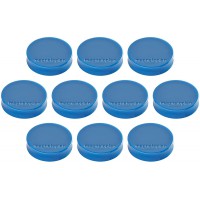 Ergo Aimants Medium, diametre 30 x 8 mm, lot de 10 bleu fonce