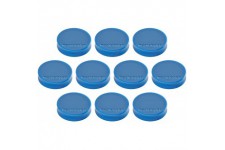 Ergo Aimants Medium, diametre 30 x 8 mm, lot de 10 bleu fonce