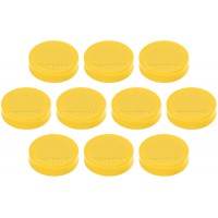 Ergo Aimants Medium, diametre 30 x 8 mm, lot de 10 jaune dore