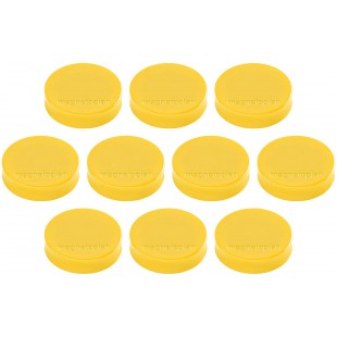 Ergo Aimants Medium, diametre 30 x 8 mm, lot de 10 jaune dore