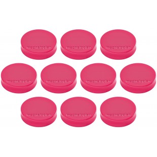 Ergo Aimants Medium, diametre 30 x 8 mm, lot de 10 rose bonbon