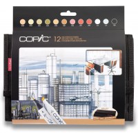 Copic Marker CM12TAR Lot de 12 Marqueurs de dessin Couleurs Architecture