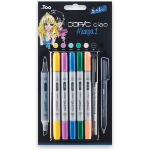 Copic Ciao Ensemble comprenant Manga 1 Marqueur (Lot de 5)/ Stylo multiliner