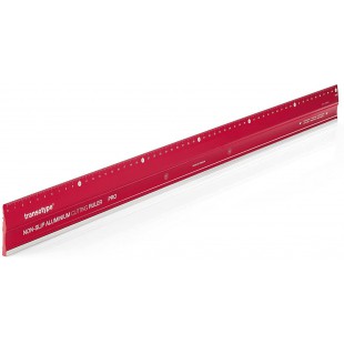 17806006 Regle a  decouper en aluminium Pro Rouge 60 cm