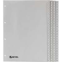King Mec 721311 Index en polypropylene A4 1-100 Gris