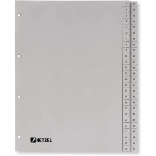 King Mec 721308 Index en polypropylene A4 1-52 Gris