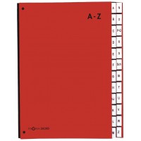 24249-01 Classeur a  soufflet 24 onglets de A a  Z (Rouge) (Import Allemagne)