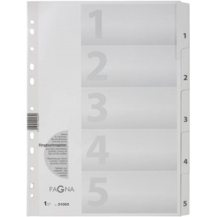 31003 8 Index 1-5 A4 Blanc Lot de 5