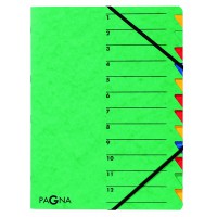 24131-03 Trieur A4 Easy en carton avec 12 onglets colores (Vert)