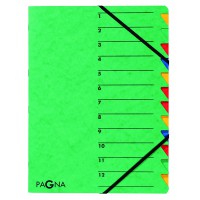 24131-03 Trieur A4 Easy en carton avec 12 onglets colores (Vert)