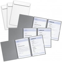 special Portefeuille fichier pour Job Application Documents Lot de 3 Gris