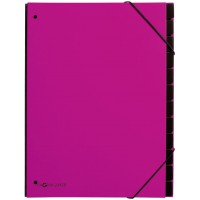 Classeurs soufflet tendance, A4, 12 comp., rose fonce