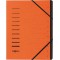 Trieur cartonne agrafe sans soufflet+ elastique pour A4 12 compartiments Orange