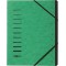 Trieur cartonne agrafe sans soufflet+ elastique pour A4 12 compartiments Vert