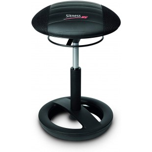 Sitness Racer Bob Tabouret pivotant, Similicuir, Noir/Noir, 38,5 x 38,5 x 57 cm