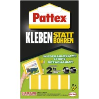 Pattex Coller au lieu de percer, ruban adhesif double face fort, bandes adhesives amovibles, la colle fixe durablement les objet