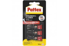 Pattex 1866689 Colle a  prise rapide"Mini Trio" 1 g, Noir/rouge, Set de 3 Pieces