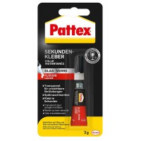 Pattex 1865947 Colle a  Prise Rapide Verre 3 g, Noir/Rouge