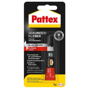 Pattex 1865947 Colle a  Prise Rapide Verre 3 g, Noir/Rouge