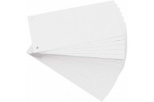 Exacompta - Ref. 13305B - Paquet 100 fiches intercalaires horizontales unies perforees - 105x240mm - Blanc