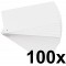 Exacompta - Ref. 13305B - Paquet 100 fiches intercalaires horizontales unies perforees - 105x240mm - Blanc