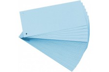 EXACOMPTA 13315B Paquet de 100 fiches intercalaires perforees 180g unies a  l'italienne 10,5 cm x 24 cm pour classeur bleues