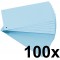 EXACOMPTA 13315B Paquet de 100 fiches intercalaires perforees 180g unies a  l'italienne 10,5 cm x 24 cm pour classeur bleues