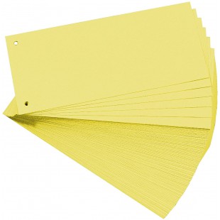 EXACOMPTA 13325B Paquet de 100 fiches intercalaires perforees 180g unies a  l'italienne 10,5 cm x 24 cm pour classeur jaunes