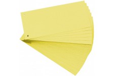 EXACOMPTA 13325B Paquet de 100 fiches intercalaires perforees 180g unies a  l'italienne 10,5 cm x 24 cm pour classeur jaunes