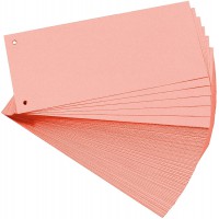 Exacompta - Ref. 13335B - Paquet 100 fiches intercalaires horizontales unies perforees - 105x240mm - Rose