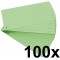 EXACOMPTA 13345B Paquet de 100 fiches intercalaires perforees 180g unies a  l'italienne 10,5 cm x 24 cm pour classeur vertes