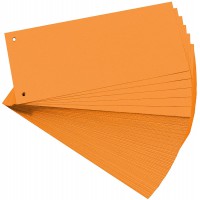 EXACOMPTA 13365B Paquet de 100 fiches intercalaires perforees 180g unies a  l'italienne 10,5 cm x 24 cm pour classeur oranges
