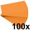 EXACOMPTA 13365B Paquet de 100 fiches intercalaires perforees 180g unies a  l'italienne 10,5 cm x 24 cm pour classeur oranges