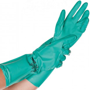 Franz Mensch Hygostar 2666 Gants professionnels en nitrile Vert Taille S 34 cm