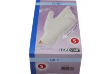 Hygostar Grip Gants en latex non poudres Blanc Taille S