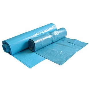 HygoClean Lot de 25 sacs poubelle en polyethylene basse densite Bleu 650 + 250 x 1100 mm 160 l