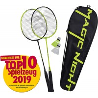 Talbot Torro 449405 Magic Night Kit de Badminton avec 2 Raquettes et 2 Volants LED pour Le Jeu de Nuit dans Un Sac de qualite