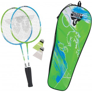 Talbot Torro Set de Badminton 2-Attacker Junior, pour Enfants, 2 Raquettes Raccourcies 53 cm, 2 Volants, dans Un Sac Precieux, 4