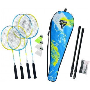 Talbot Torro Set de Badminton Family, Ensemble Complet, Junior 53 cm, 2 Raquettes Standard, 3 Volants, Filet Reglable en Hauteur