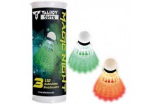 Talbot Torro 479123 Lot de 3 balles de Badminton Magic Night LED en Plastique avec lumiere LED Duree de Combustion env. 48 Heure